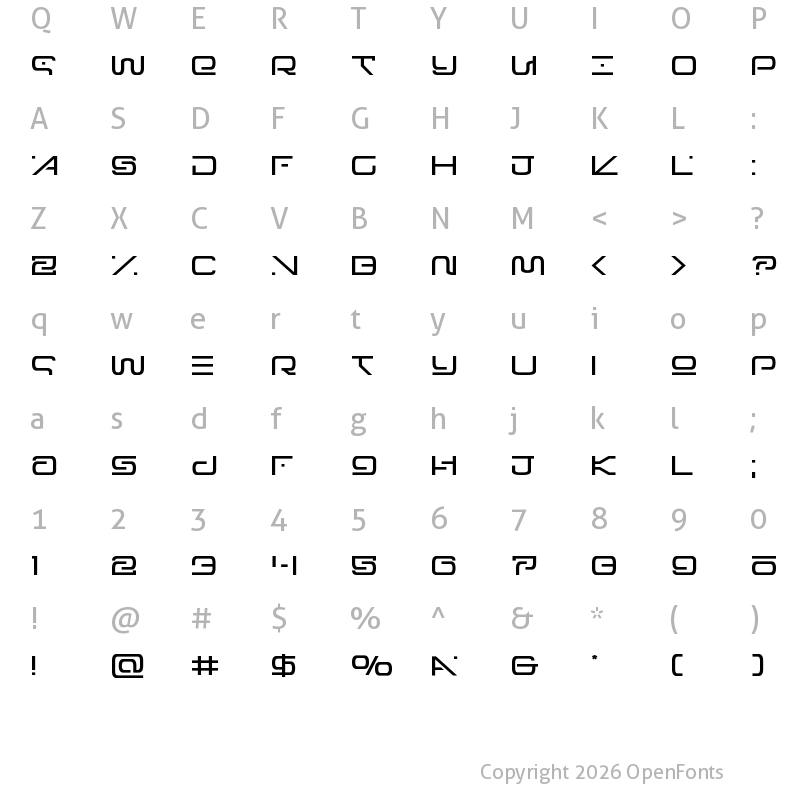 Character Map of Foreign Alien Expanded Expanded