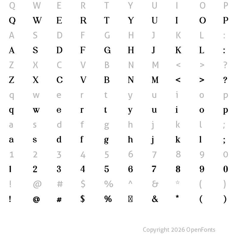 Character Map of Forestyland Bold