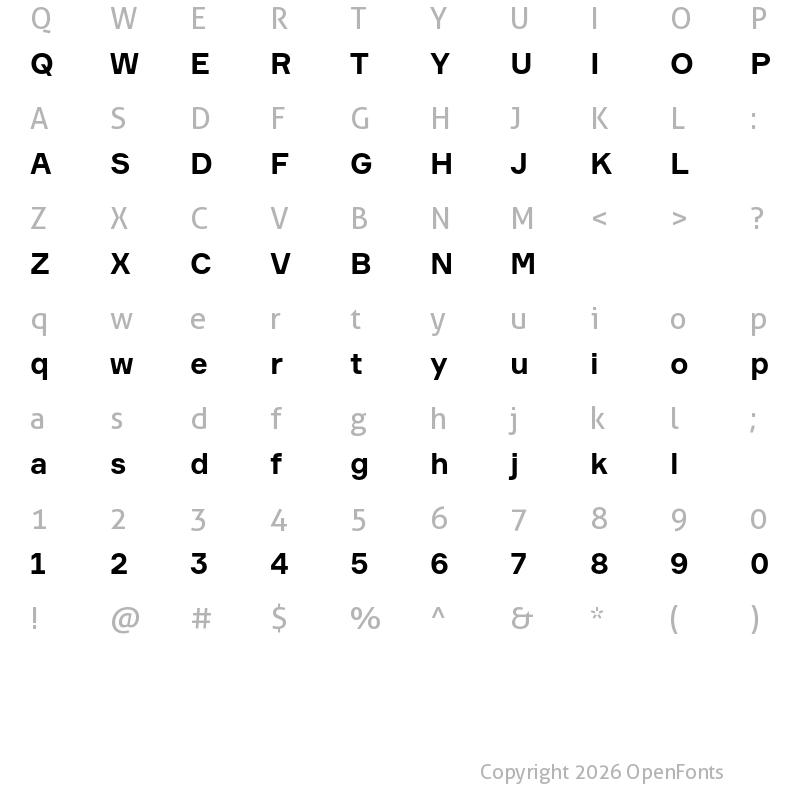 Character Map of Formular Bold