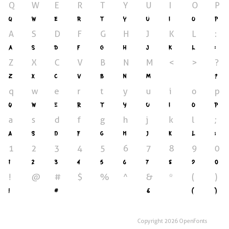 Character Map of Forresta Personal Use Regular