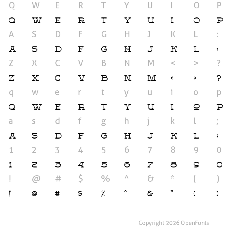 Character Map of Forteast Demo