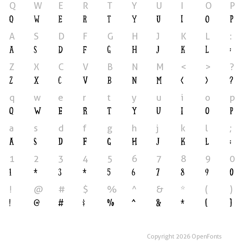 Character Map of Fortunate DEMO Regular