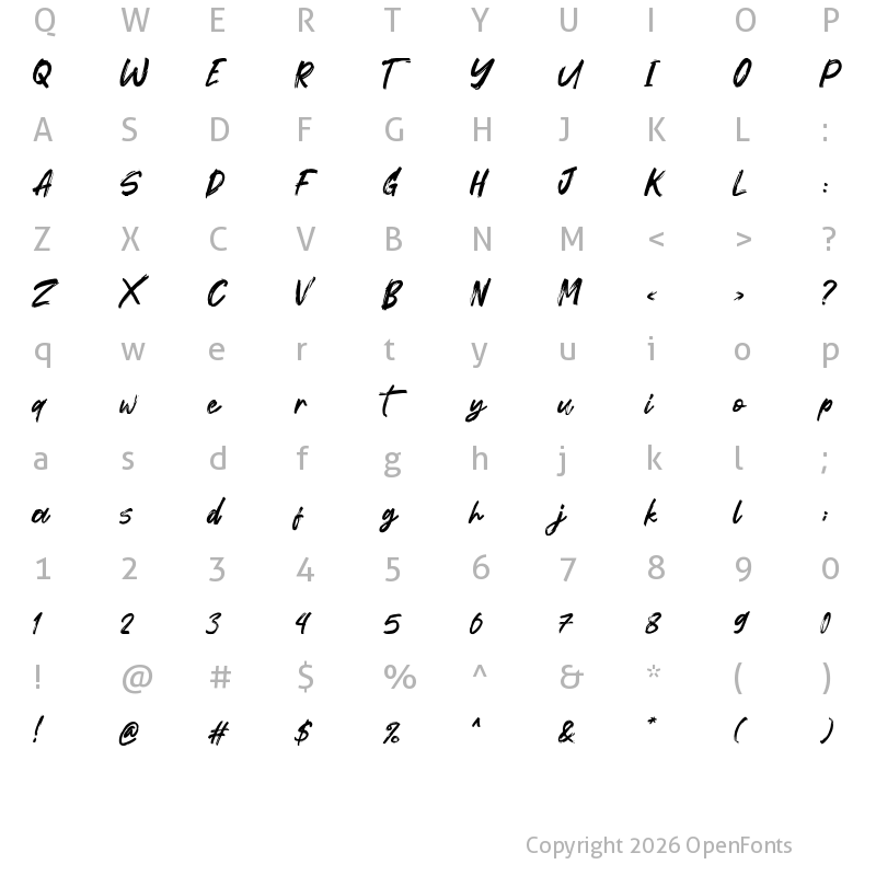 Character Map of Forturn Regular