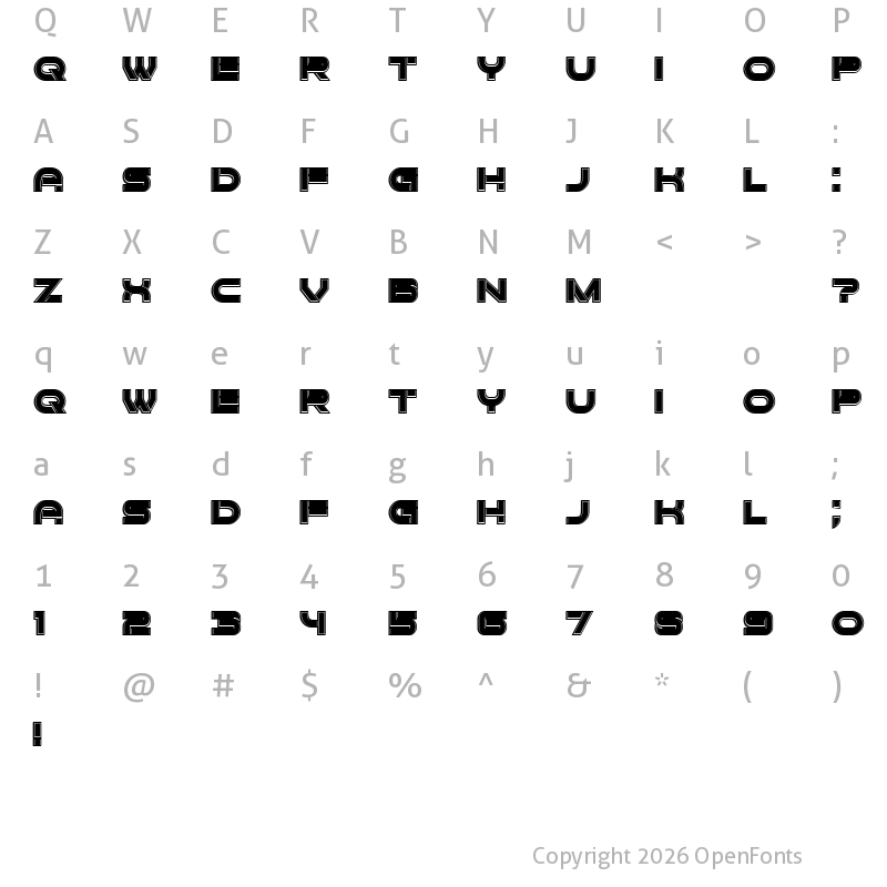 Character Map of Forvertz 3D Filled Regular