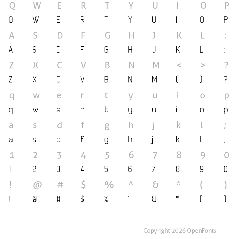 Character Map of Fosterama Regular