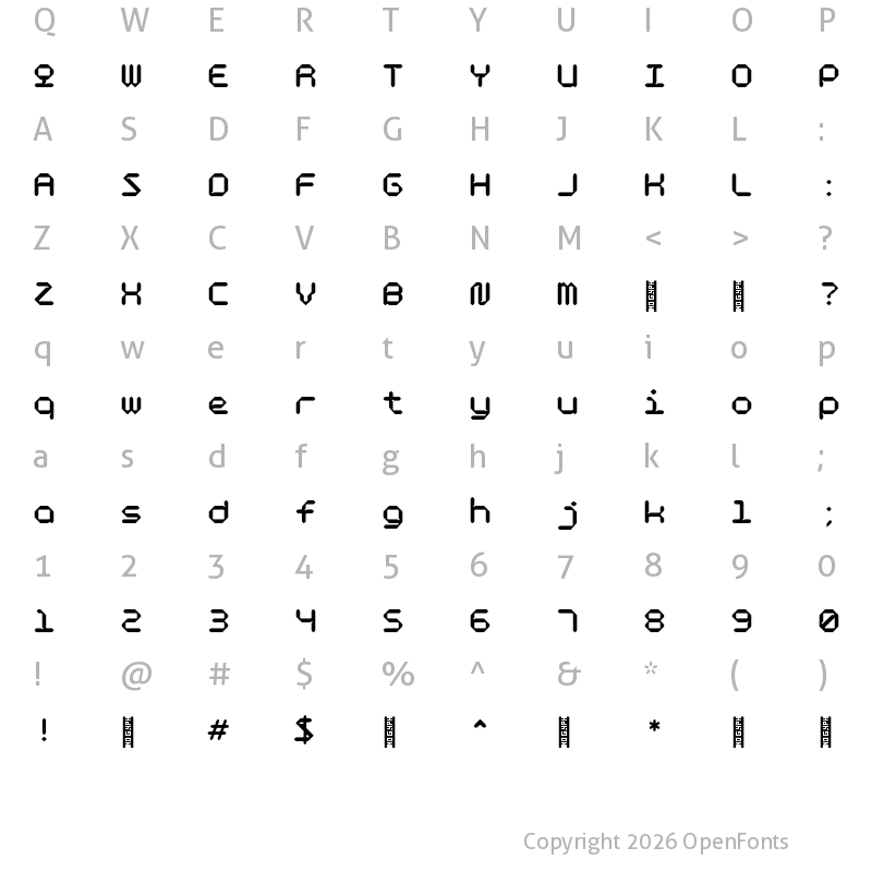 Character Map of Fotymo Regular