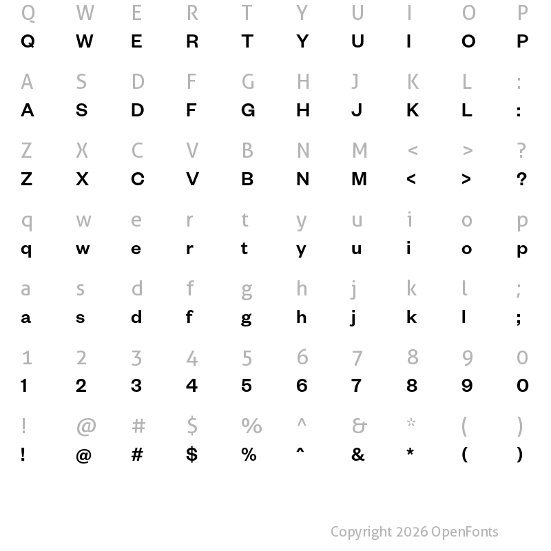 Character Map of Founders Grotesk Medium