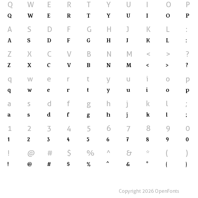 Character Map of Fowviel Regular