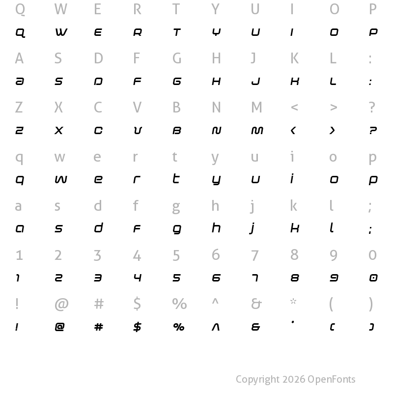 Character Map of Fox on the Go Extra-Bold SemIt Regular