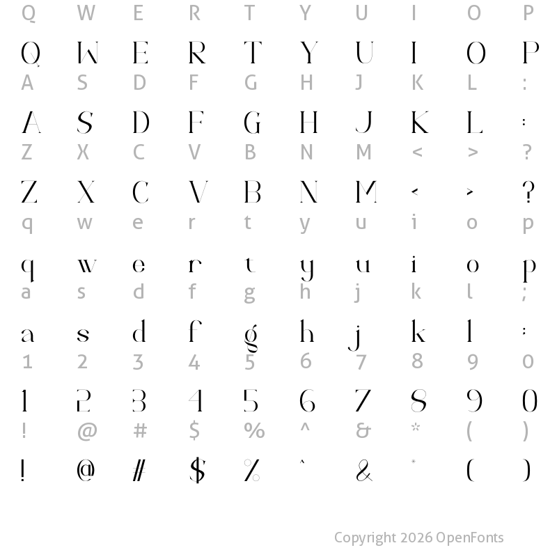 Character Map of Fragier Regular