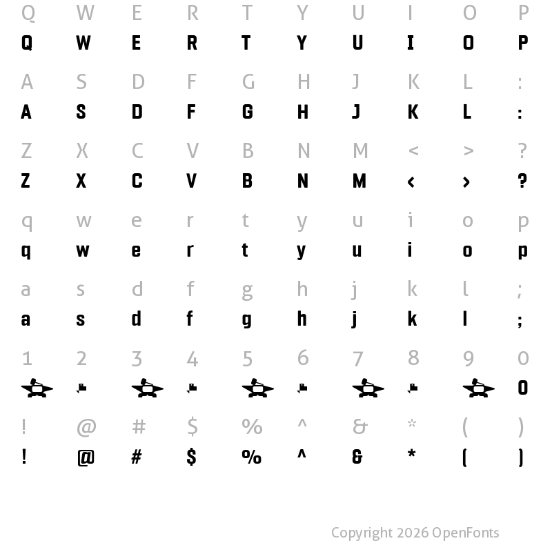 Character Map of Fragua Bold