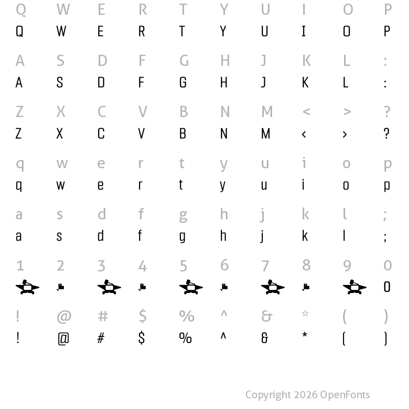 Character Map of Fragua Light