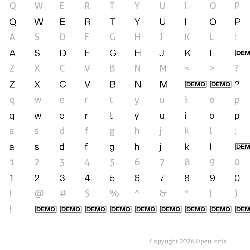 Character Map of Franca DEMO Book