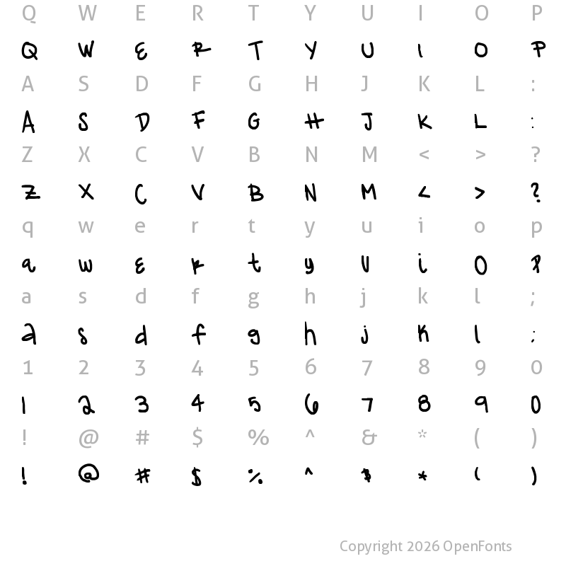 Character Map of franciie Regular