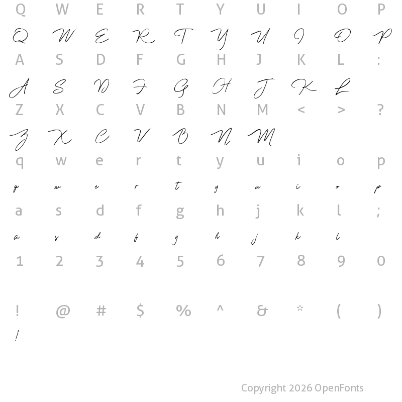 Character Map of Francisco Regular