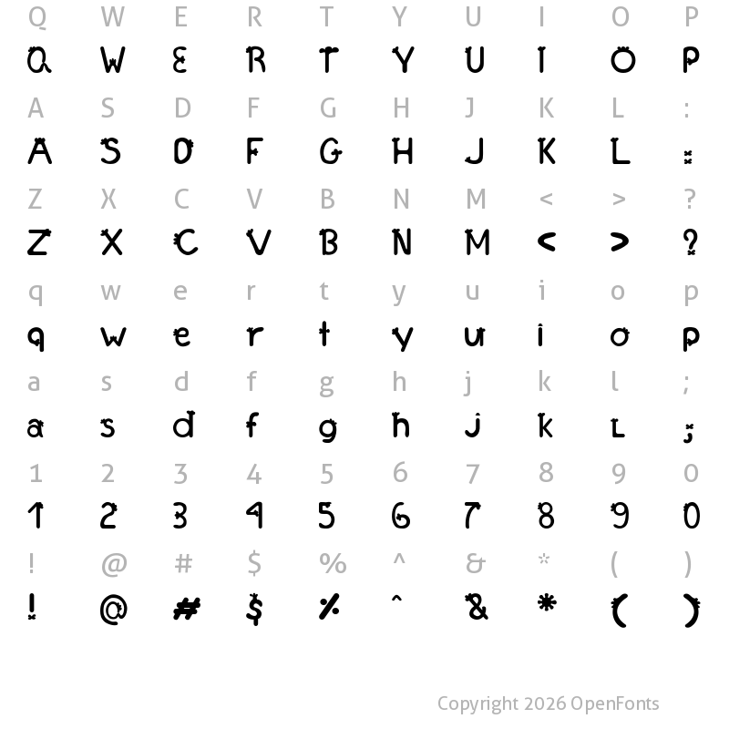 Character Map of Franjinha Regular