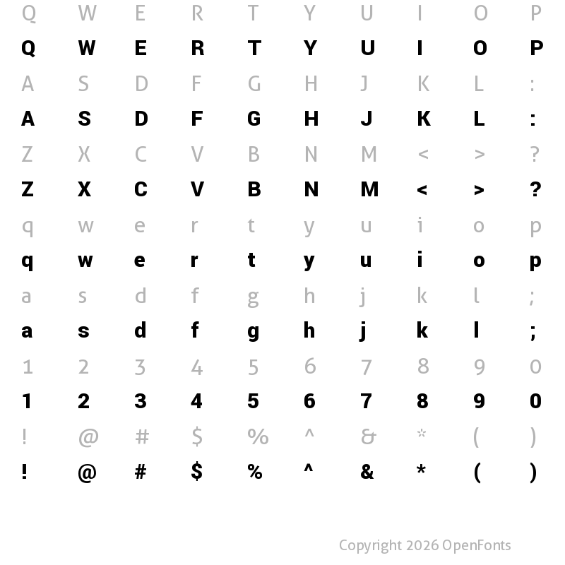 Character Map of Franko Black