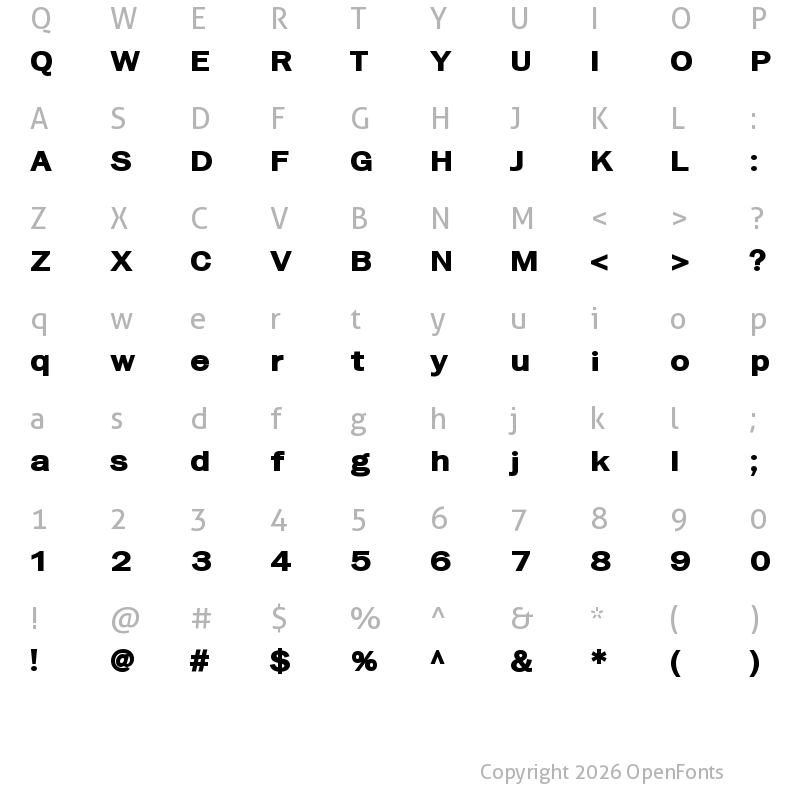 Character Map of Franskton Bold