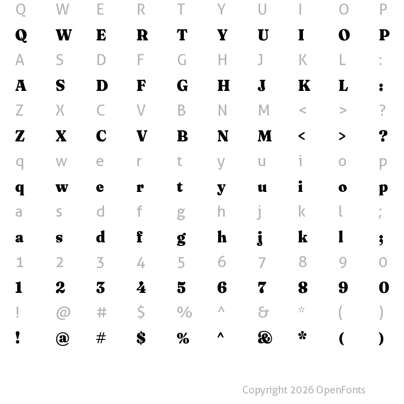 Character Map of Fraunces 72pt S050 Black