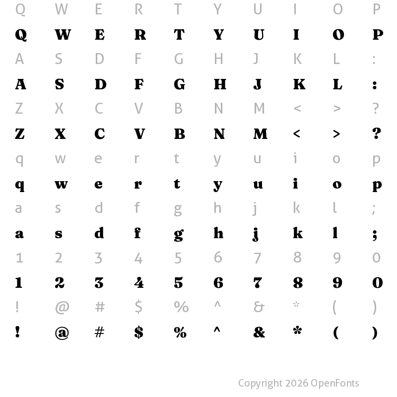 Character Map of Fraunces 9pt S000 Black