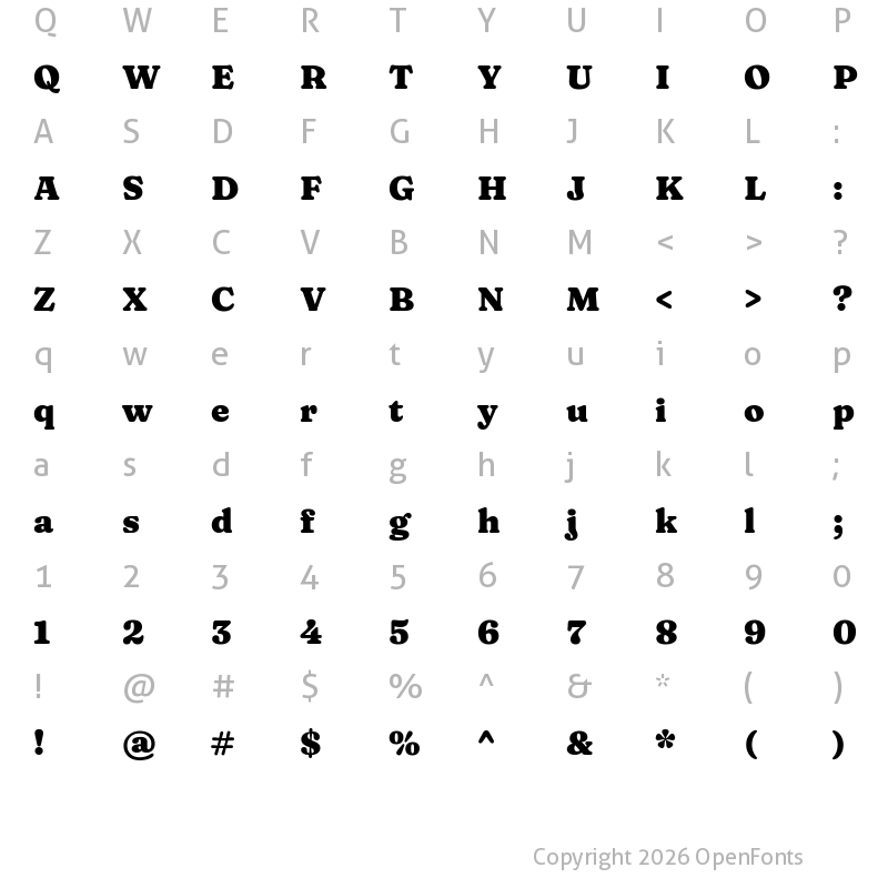 Character Map of Fraunces 9pt S100 Black