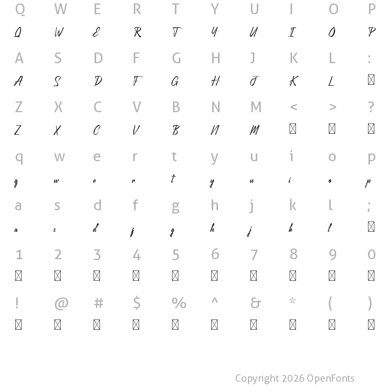 Character Map of Freakish Demo Regular
