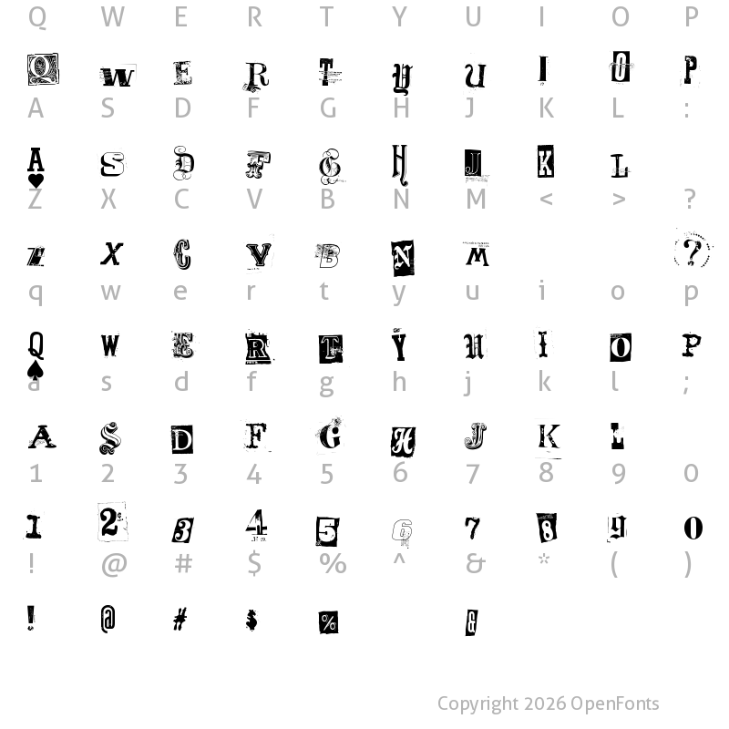 Character Map of Freakshow Regular