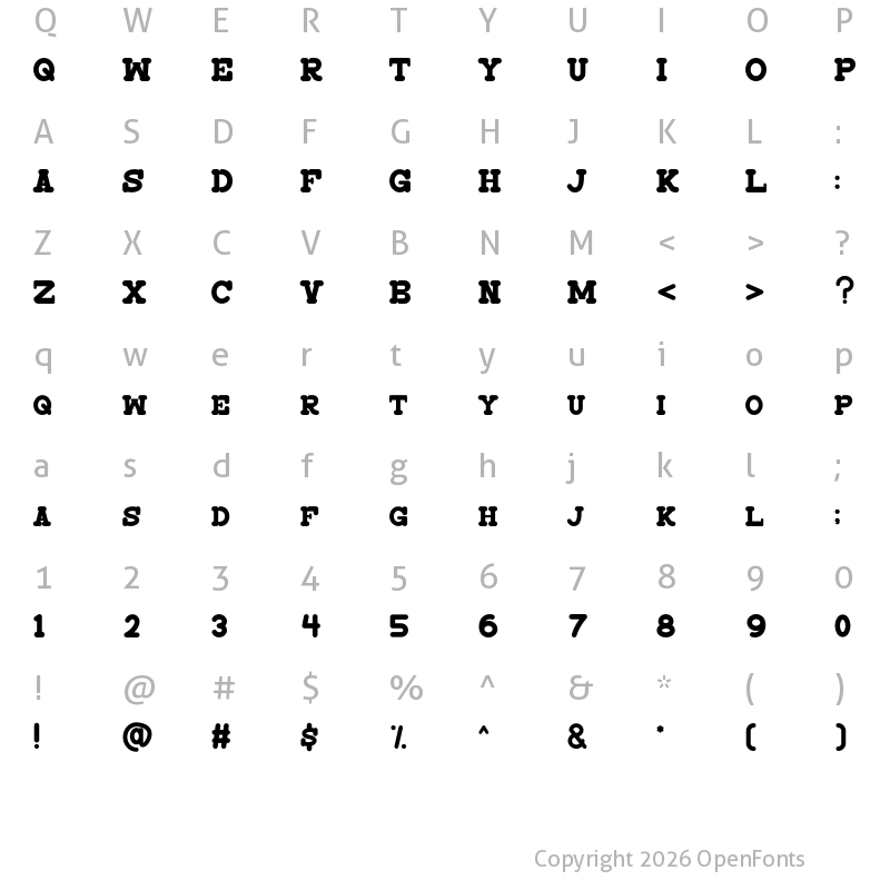 Character Map of FreeCity Regular