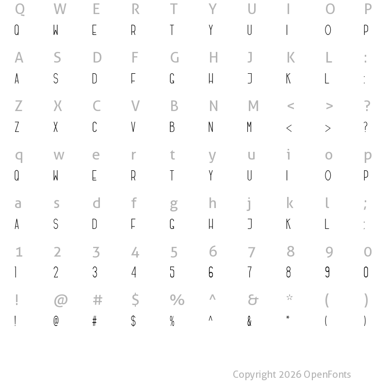 Character Map of Freeds Regular