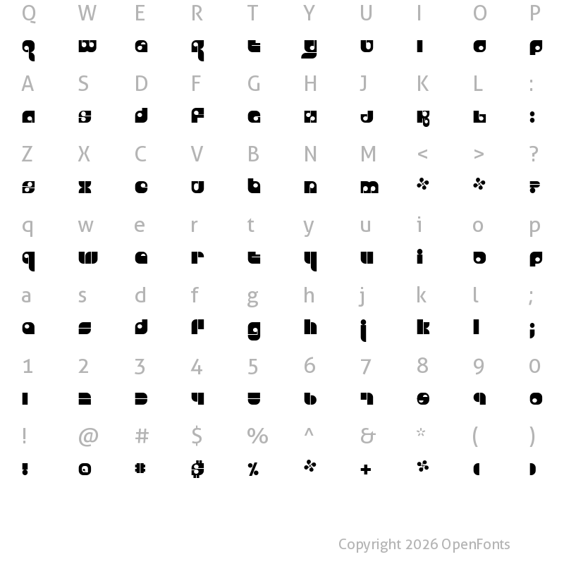 Character Map of Freestyle Regular