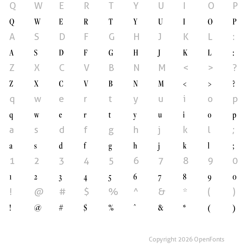 Character Map of FreightDispCmp Pro Medium