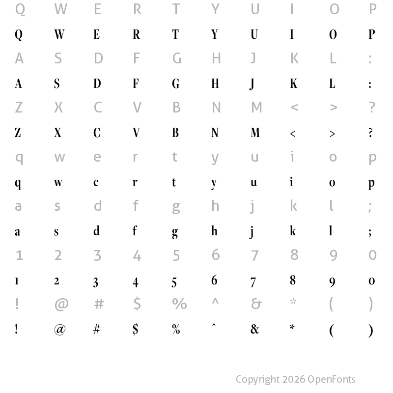 Character Map of FreightDispCmp Pro Semibold