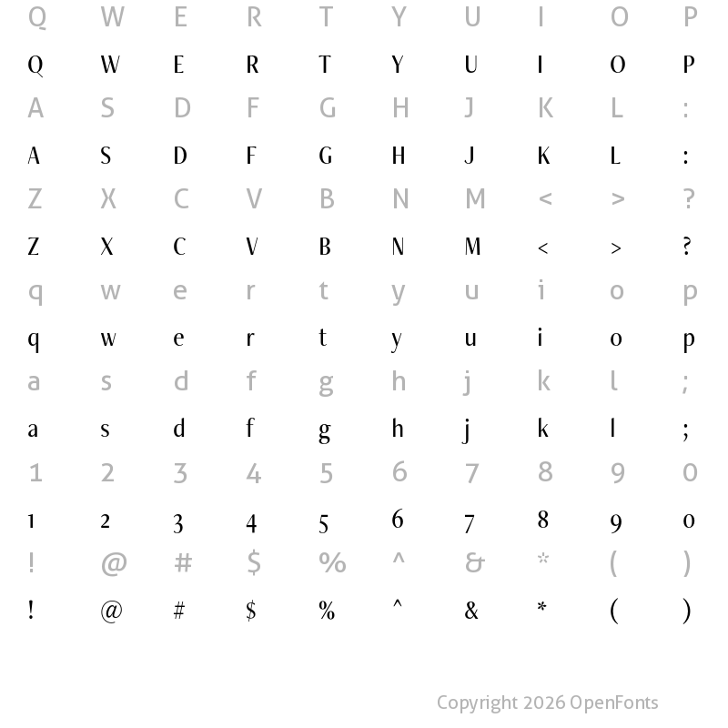 Character Map of FreightNeoCnd Pro Book