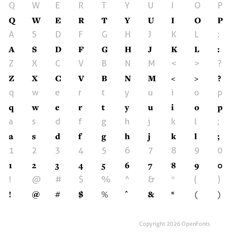 Character Map of FreightText Pro Black