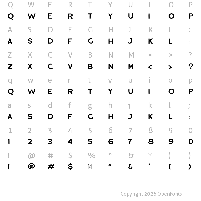 Character Map of Fresh Produce Regular