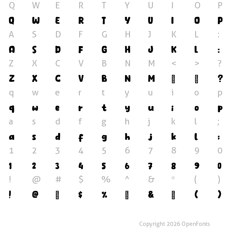 Character Map of Fresh Steak Regular