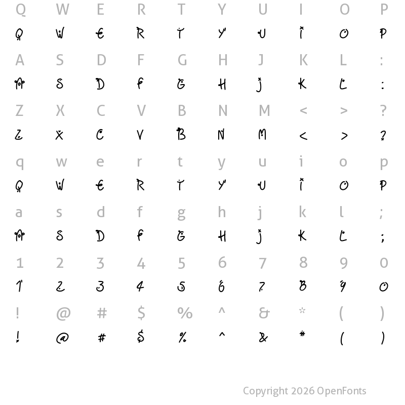 Character Map of Fridayfreedotsbold Medium