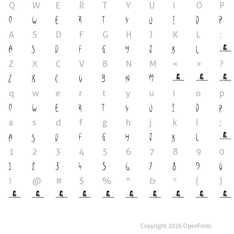 Character Map of From Nowhere Regular