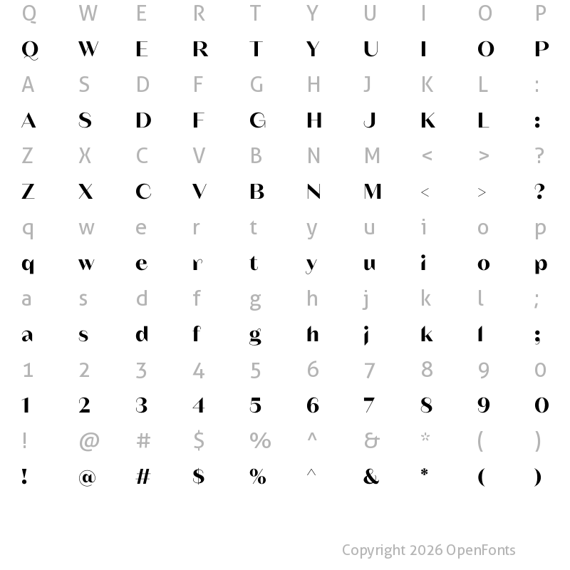 Character Map of Fromage Bold