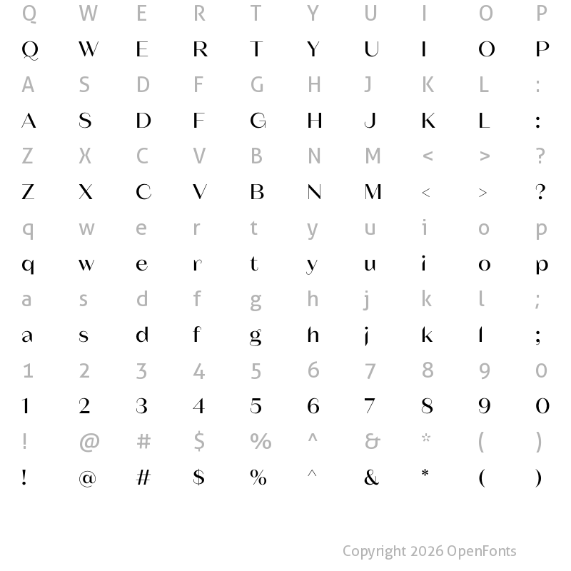 Character Map of Fromage Medium