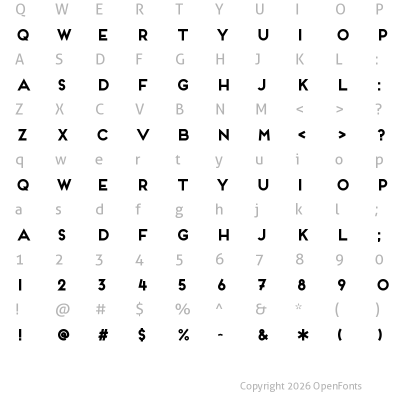 Character Map of FrontageW00-Bold Regular