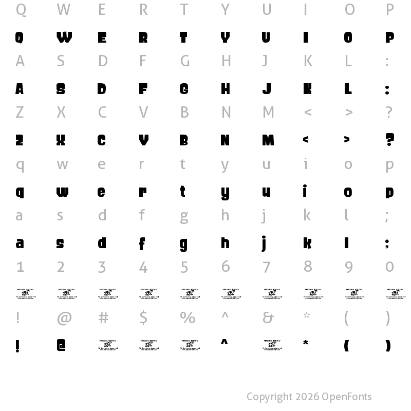 Character Map of FROS BOLD Regular
