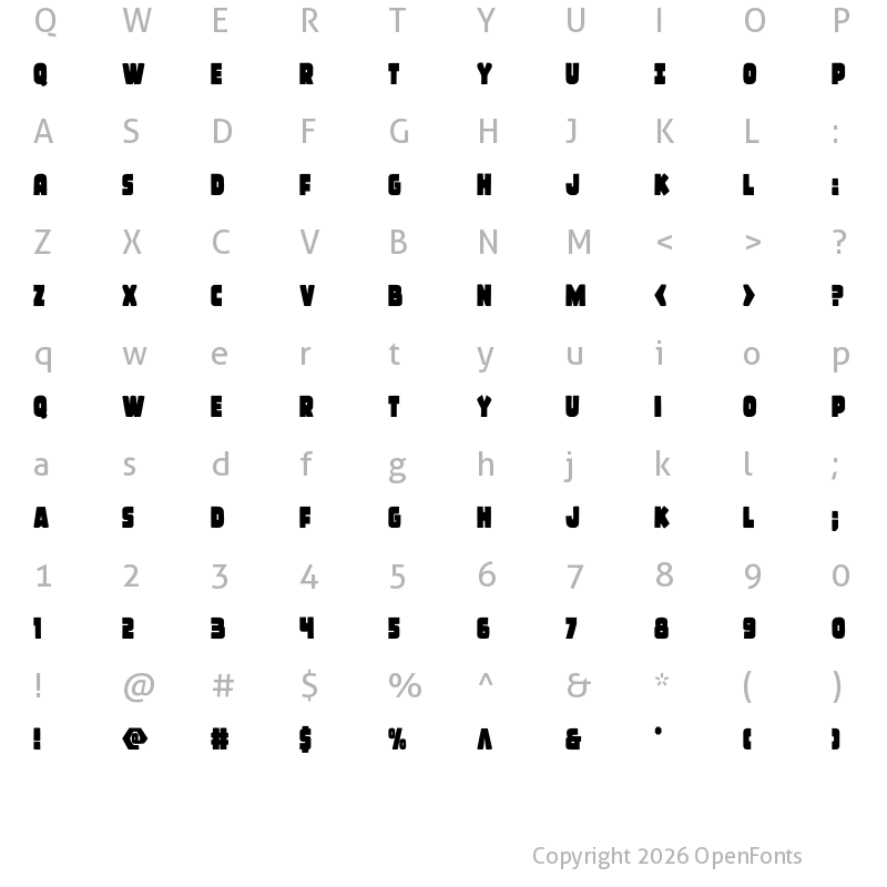 Character Map of Frost Giant Condensed Condensed