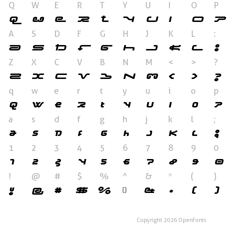 Character Map of Frozdotre Regular