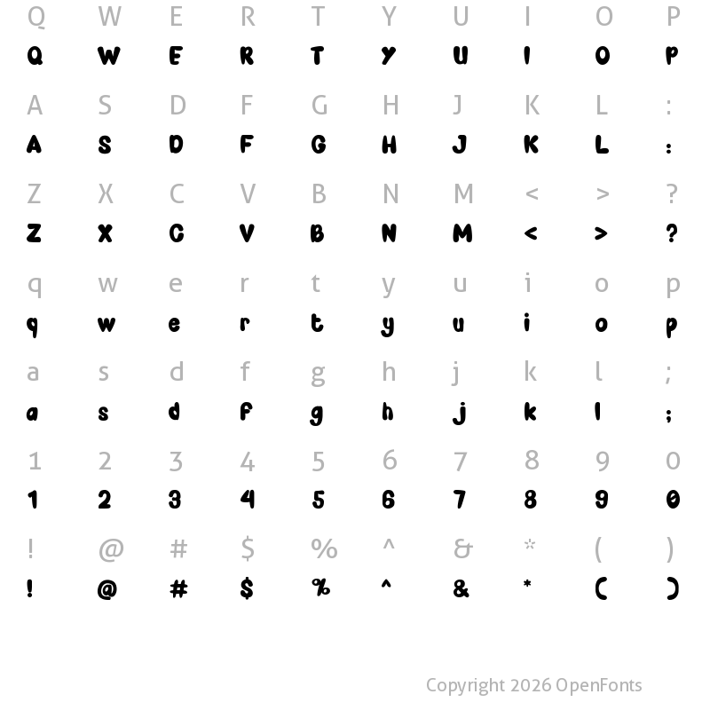 Character Map of Fruit Juicer Regular