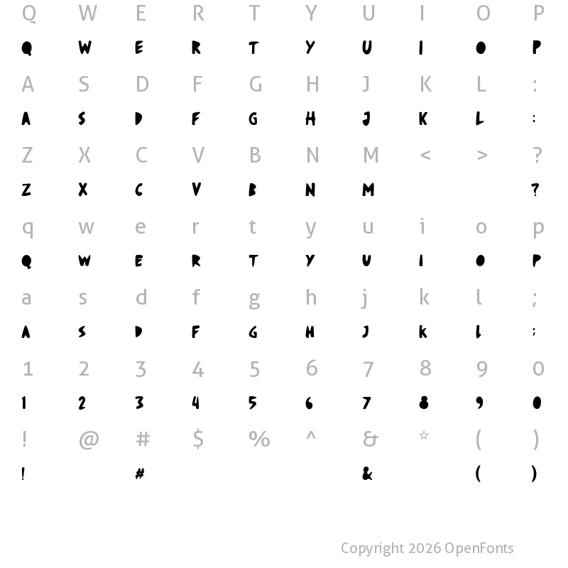 Character Map of Fruiti Juicy Regular