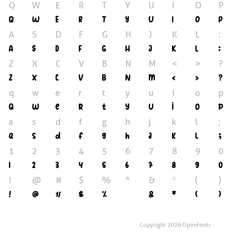 Character Map of Fruits Donut Regular