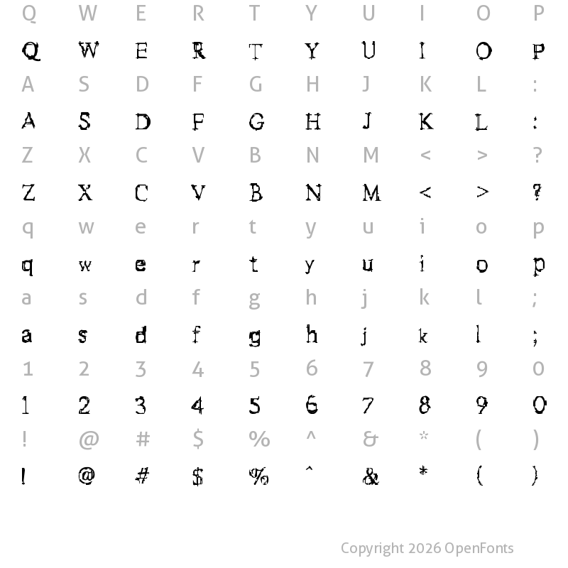 Character Map of FStein Regular