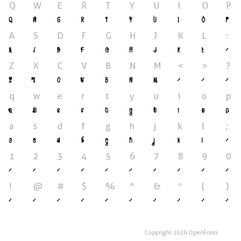 Character Map of FT Twisted Ontogenesis Demoversion