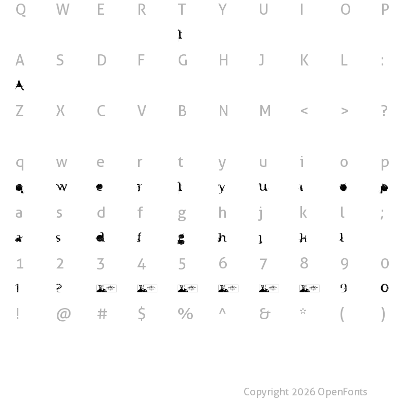 Character Map of FTF Minthee Indonesiana? 3th Regular